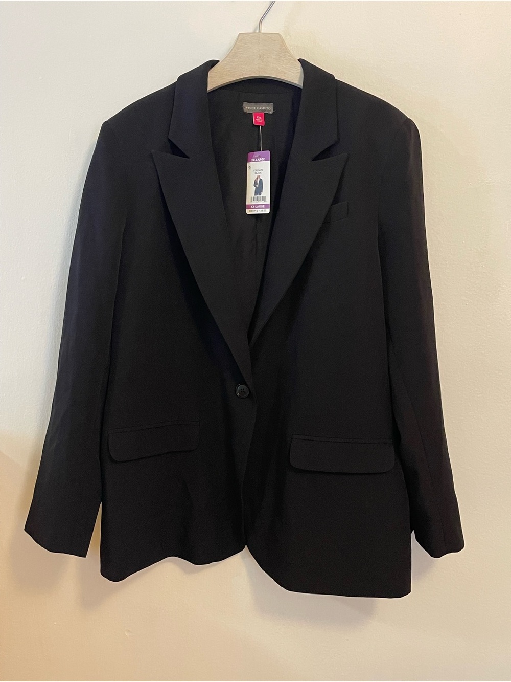 Vince Camuto Black Blazer Jacket XXL One Button Career Formal NWT